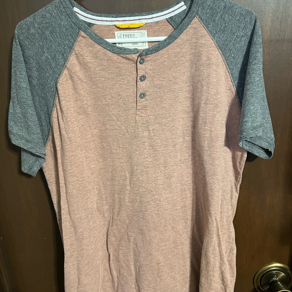 Free Planet Pink and Gray Short Sleeve Tee
